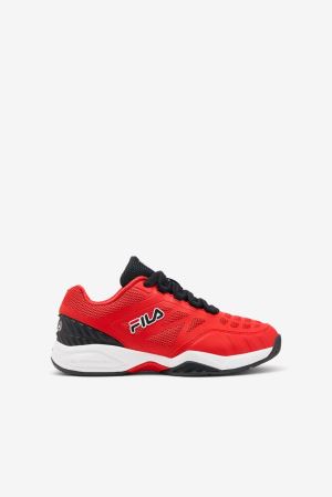 FILA Axilus Jr Shoes Red / White / Black,Kids Tennis | CA.WESIMZ421